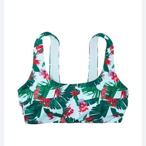 Victoria's Secret Green and Red Tropical Bikini Top